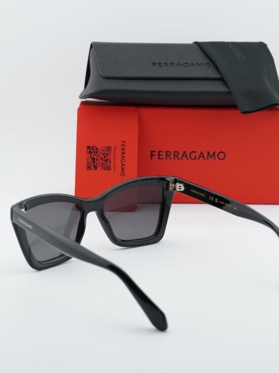 Salvatore Ferragamo SF2039SE 001 Cat Eye Sunglasses - Black / Grey main image 9
